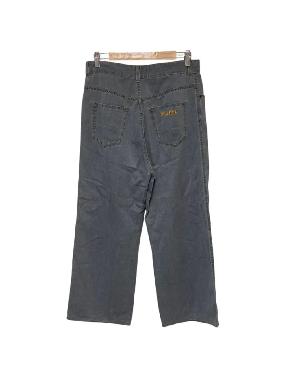 Miu Miu Chambray Jeans Denim Pants Gray